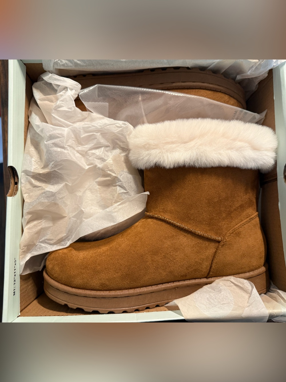 Kohl's Chestnut Suede Faux-Fur Cuff Winter Boot - Women